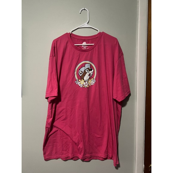 BUC-EE'S Tops - Buc-ee's Beaver Flower Happy Place Pink T-Shirt Bright Adult Size 4XL